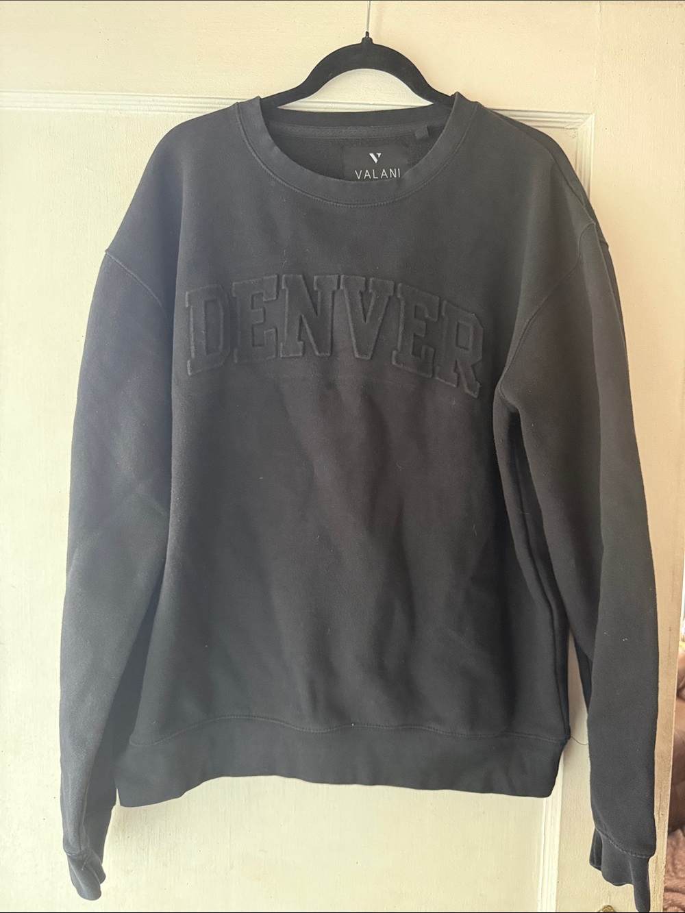 Men's Black Denver Embossed Crewneck Sweatshirt